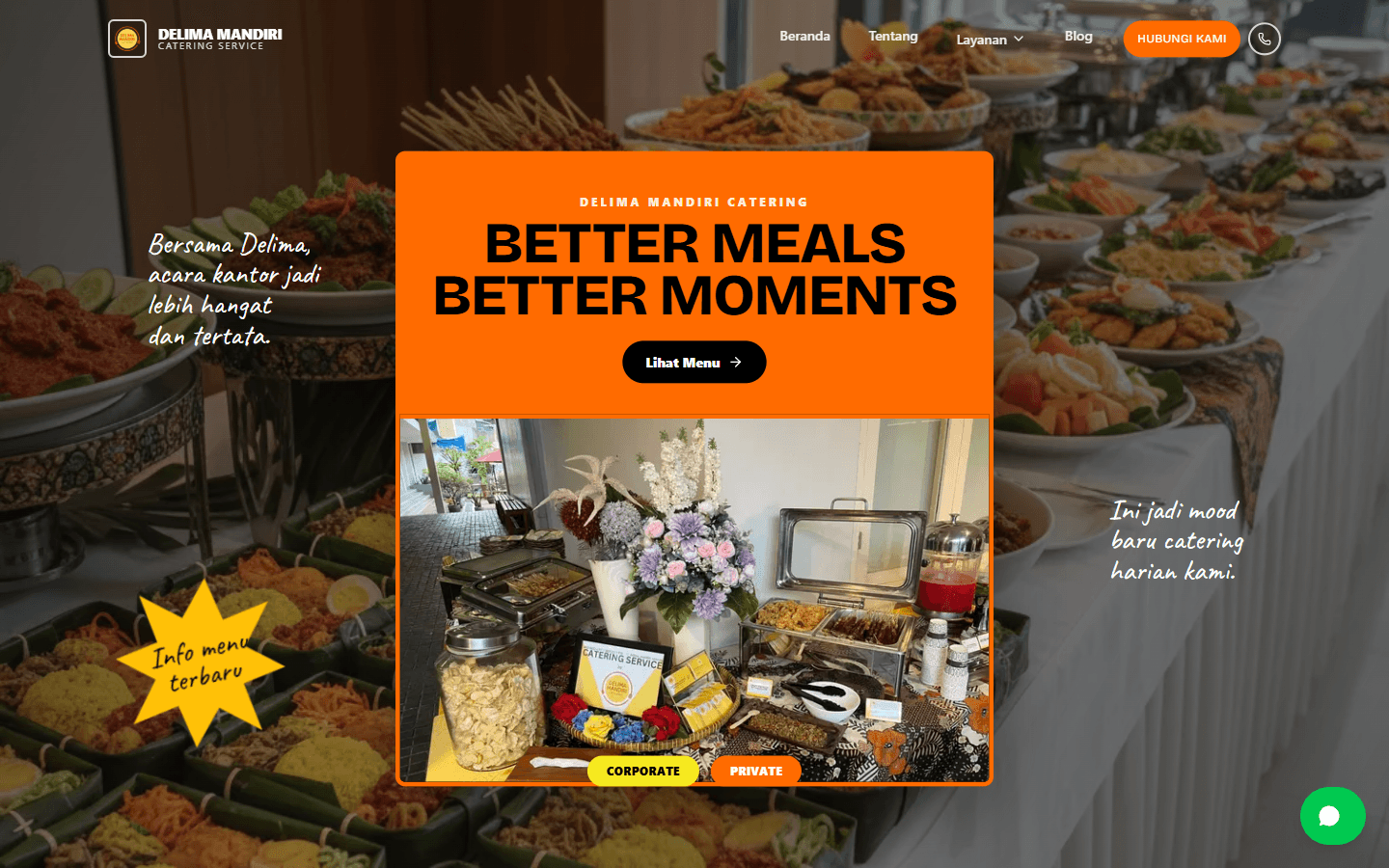 Delima Mandiri Catering Website - Desktop View